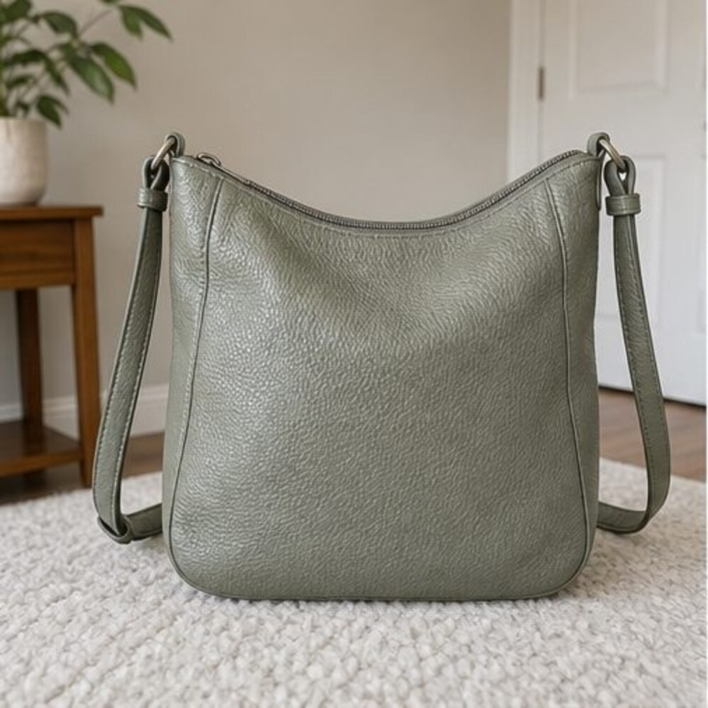 Ivory Pebbled Crossbody Bag